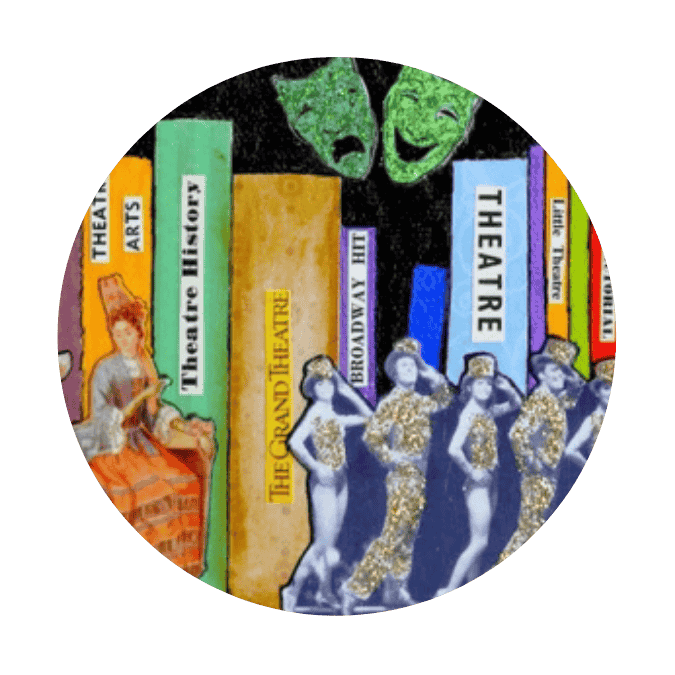 Books and statues graphic